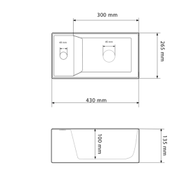 Раковина для ванної кімнати VBI LECCO 43x26,5 см кераміка білий VBI-015603