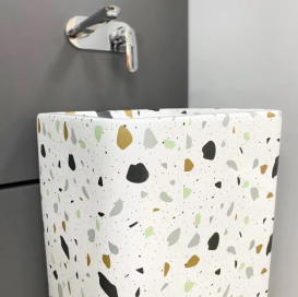 Раковина для ванної кімнати VBI LUKKA  40x40 см кераміка терраццо глянсовий VBI-019009