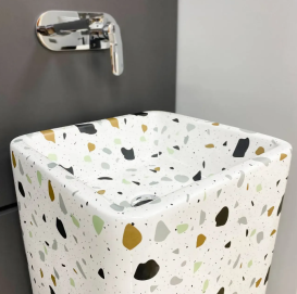 Раковина для ванної кімнати VBI LUKKA  40x40 см кераміка терраццо глянсовий VBI-019009