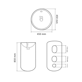 Раковина для ванної кімнати VBI MATERA 45x45 см кераміка чроний матовий VBI-019007