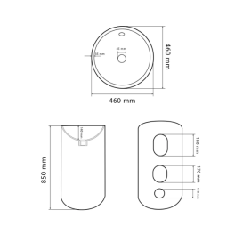 Раковина для ванної кімнати VBI MATERA 46x46 см кераміка білий VBI-019001