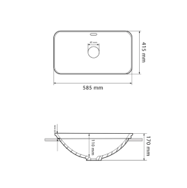 Раковина для ванной VBI MELLITTO 58,5x41,5 см керамика белый VBI-018018