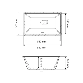 Раковина для ванної кімнати VBI MERANO M 56x37,5 см кераміка білий VBI-018005