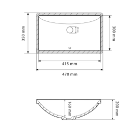 Раковина для ванної кімнати VBI MESSINA 47x35 см кераміка білий VBI-018002