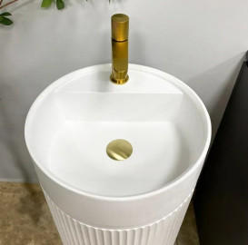 Раковина для ванної VBI Mirano ⌀39 см штучний камінь білий матовий VBI-019022