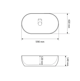 Раковина для ванной VBI MODENA 59x42 см керамика белый VBI-012000