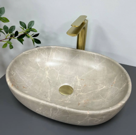 Раковина для ванной VBI MODENA S 48,5x34,5 см керамика бежевый камень матовый VBI-012003