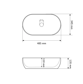 Раковина для ванной VBI MODENA S 48,5x34,5 см керамика бежевый камень матовый VBI-012003