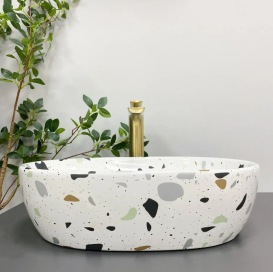 Раковина для ванной VBI MODENA S 48,5x35 см керамика терраццо глянцевый VBI-012004