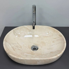 Раковина для ванної VBI Modena S 48х35 см кераміка beige stone glossy VBI-012007