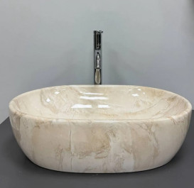 Раковина для ванної VBI Modena S 48х35 см кераміка beige stone glossy VBI-012007