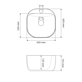 Раковина для ванної кімнати VBI NARNI 42x42 см кераміка білий VBI-014901
