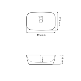 Раковина для ванної кімнати VBI OLBIA 49,5x37,5 см кераміка сірий камінь матовий VBI-014300