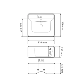 Раковина для ванної кімнати VBI PADUA 40 41x36 см кераміка білий VBI-012202