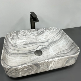 Раковина для ванной VBI PALERMO 50x39 см керамика серый оникс глянцевый VBI-012303