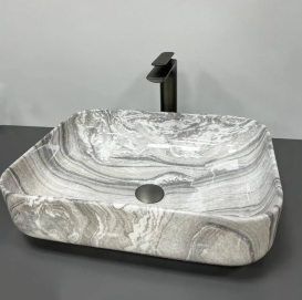 Раковина для ванной VBI PALERMO 50x39 см керамика серый оникс глянцевый VBI-012303