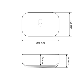 Раковина для ванной VBI PALERMO 50x39 см керамика серый оникс глянцевый VBI-012303