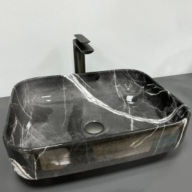 Раковина для ванной VBI PALERMO 50x39 см керамика темно-серый агат глянцевый VBI-012304