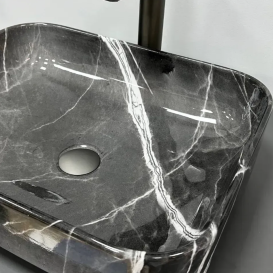 Раковина для ванной VBI PALERMO 50x39 см керамика темно-серый агат глянцевый VBI-012304