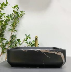 Раковина для ванной VBI PALERMO 50x39 см керамика черный камень матовый VBI-012306