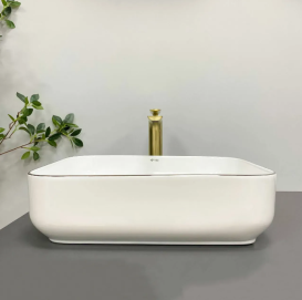 Раковина для ванной VBI PALERMO 50x39 см керамика белый с каймой цвета розового золота VBI-012307