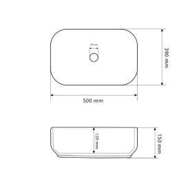 Раковина для ванної кімнати VBI PALERMO 50x39 см кераміка білий з золотою каймою VBI-012308