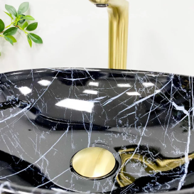 Раковина для ванной VBI PARMA 41,5x33,5 см керамика черный камень глянцевый VBI-011014