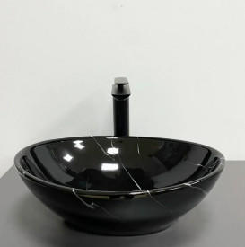 Раковина для ванной VBI Parma 41,5х33,5 см керамика Black marmo glossy VBI-011023