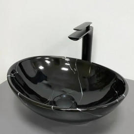 Раковина для ванной VBI Parma 41,5х33,5 см керамика Black marmo glossy VBI-011023