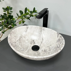 Раковина для ванної кімнати VBI PARMA 41,5x33,5 см кераміка камінь матовий VBI-011005