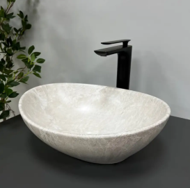 Раковина для ванної кімнати VBI PARMA 41,5x33,5 см кераміка світлий камінь матовий VBI-011006