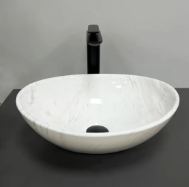 Раковина для ванної кімнати VBI PARMA 41,5x33,5 см кераміка природний мармур глянсовий VBI-011007