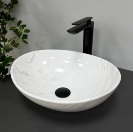 Раковина для ванної кімнати VBI PARMA 41,5x33,5 см кераміка природний мармур глянсовий VBI-011007