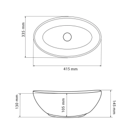 Раковина для ванної кімнати VBI PARMA 41,5x33,5 см кераміка природний мармур глянсовий VBI-011007