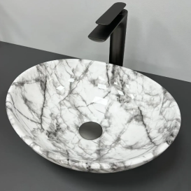 Раковина для ванної кімнати VBI PARMA 41,5x33,5 см кераміка сіро-чорний матовий VBI-011009