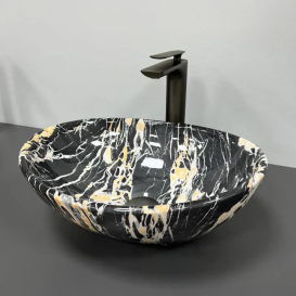 Раковина для ванної кімнати VBI PARMA 41,5x33,5 см кераміка чорний опал глянсовий VBI-011008