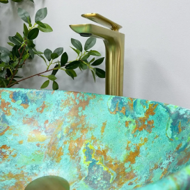 Раковина для ванной VBI PARMA  41,5x33,5 см керамика мрамор зеленый матовый VBI-011003