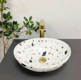 Раковина для ванної кімнати VBI PARMA  41,5x33,5 см кераміка терраццо глянсовий VBI-011011