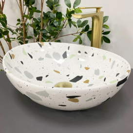 Раковина для ванної кімнати VBI PARMA  41,5x33,5 см кераміка терраццо глянсовий VBI-011011