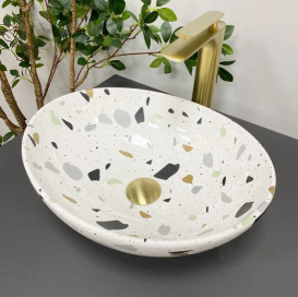 Раковина для ванної кімнати VBI PARMA  41,5x33,5 см кераміка терраццо глянсовий VBI-011011