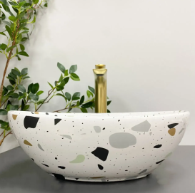 Раковина для ванної кімнати VBI PARMA  41,5x33,5 см кераміка терраццо глянсовий VBI-011011