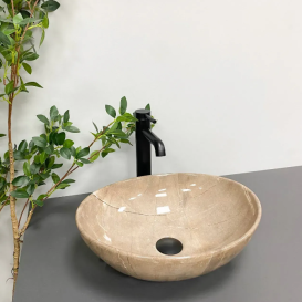 Раковина для ванної кімнати VBI PARMA 41,5x33,5 см кераміка коричневий камінь глянсовий VBI-011013