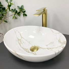 Раковина для ванної кімнати VBI PARMA 41,5x33,5 см кераміка плямистий глянсовий VBI-011015