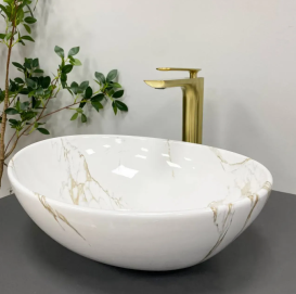 Раковина для ванної кімнати VBI PARMA 41,5x33,5 см кераміка плямистий глянсовий VBI-011015