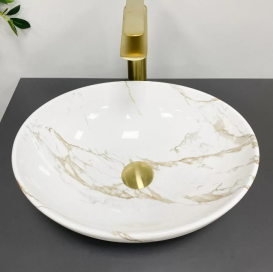 Раковина для ванної кімнати VBI PARMA 41,5x33,5 см кераміка плямистий глянсовий VBI-011015