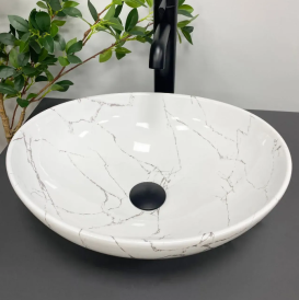 Раковина для ванної кімнати VBI PARMA 41,5x33,5 см кераміка білий камінь глянсовий VBI-011017