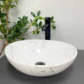 Раковина для ванної кімнати VBI PARMA 41,5x33,5 см кераміка білий камінь глянсовий VBI-011017