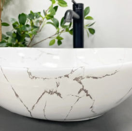 Раковина для ванної кімнати VBI PARMA 41,5x33,5 см кераміка білий камінь глянсовий VBI-011017