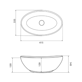 Раковина для ванної кімнати VBI PARMA 41,5x33,5 см кераміка білий камінь глянсовий VBI-011017