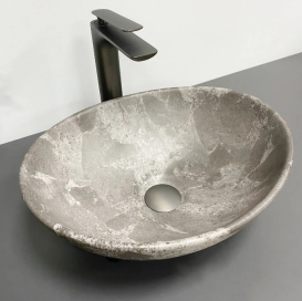 Раковина для ванної кімнати VBI PARMA 42x34 см кераміка темно-сірий камінь матовий VBI-011019
